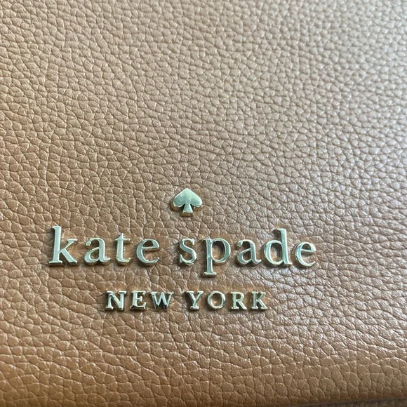 Kate Spade Tan Crossbody Bag with Striped Strap - Picture 15 of 15